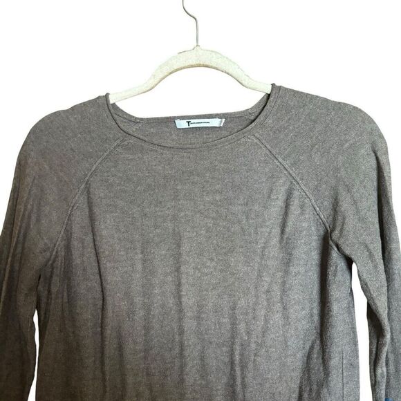 T Alexander Wang Sweater Womens XS Gray Blue Colorblock Wool Silk Blend Pullover - Picture 2 of 9